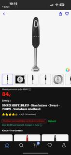 Smeg staafmixer zwart, Elektronische apparatuur, Ophalen of Verzenden, Zo goed als nieuw