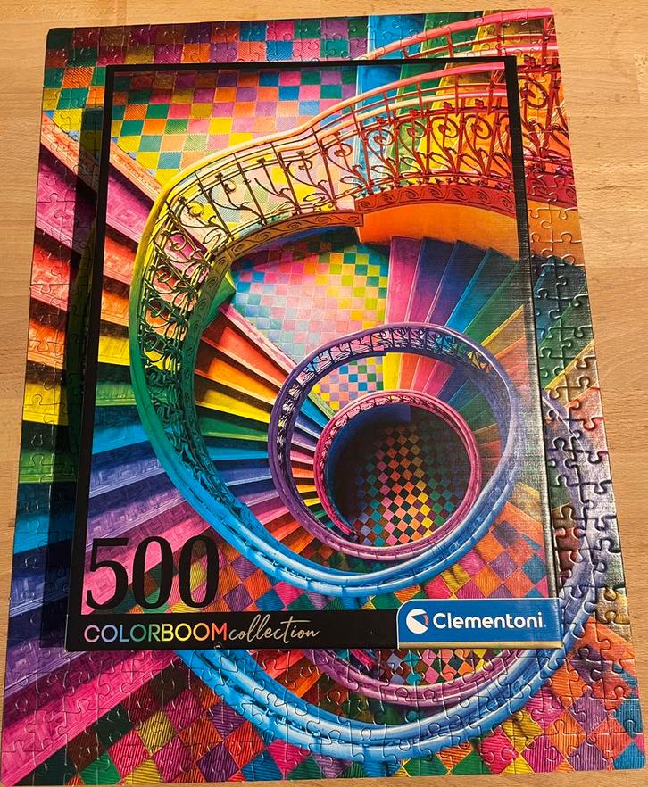 Clementoni puzzel Colorboom Collection - Stairs - 500 stkjes, Hobby en Vrije tijd, Denksport en Puzzels, Zo goed als nieuw, Legpuzzel