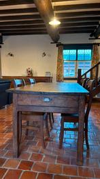 Antieke houten eettafel met stoelen, Antiek en Kunst, Ophalen