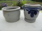 Deux anciens pots en grès, Ophalen, Gebruikt, Rond, Tuin