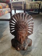 Teak hout buste Bali, Ophalen of Verzenden