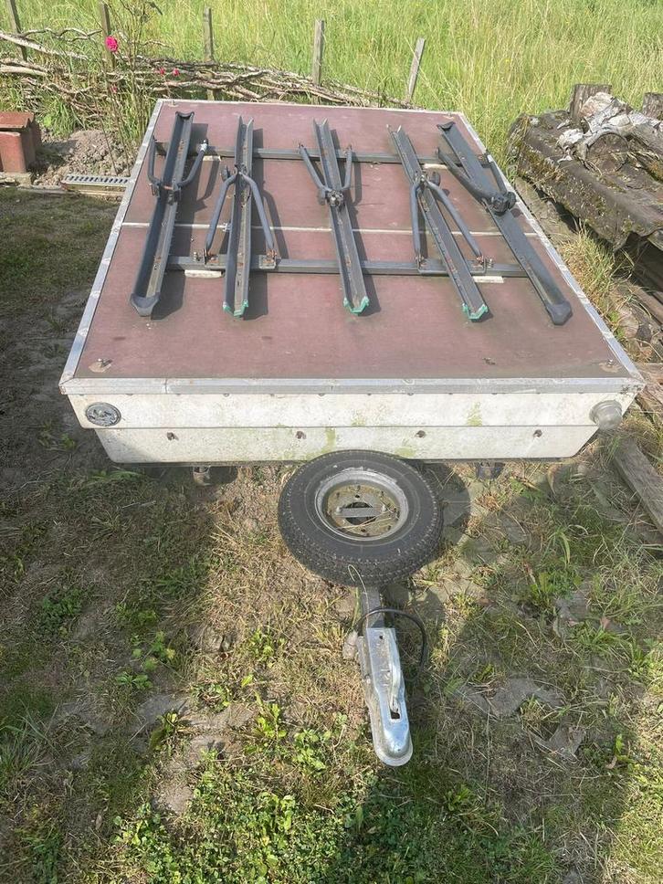 Aanhangwagen met 5 fietsendragers, Auto diversen, Aanhangers en Bagagewagens, Gebruikt, Ophalen