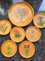 Vintage onderzetters 6+1, Huis en Inrichting, Woonaccessoires | Onderzetters, Ophalen of Verzenden, Gebruikt, Glas of Kopje