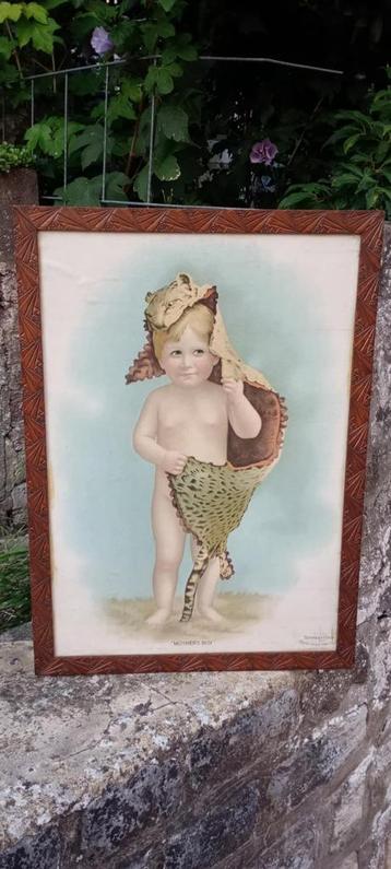 Circa Mother's Boys Victoriaanse chromolithografie beschikbaar voor biedingen
