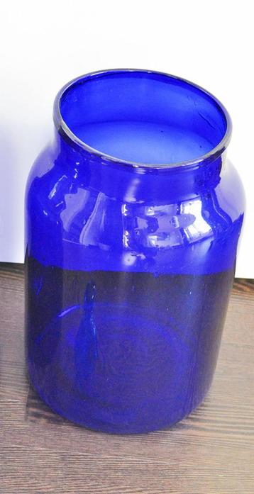 Grand Vase verre bleu ancien