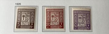 België 1926 Caritas Tuberculose – postfrisse set (3 zegels), Enlèvement ou Envoi