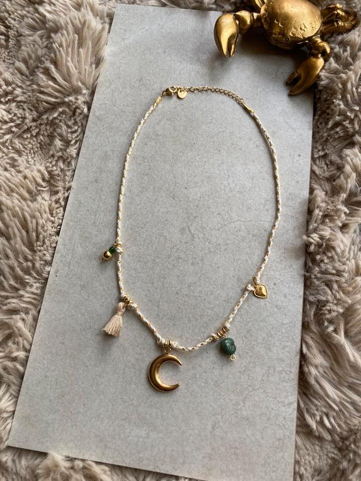 Handgemaakte Sieraden Green Moon ByJ&S Stainless Steel, Handtassen en Accessoires, Kettingen, Nieuw, Overige materialen, Overige kleuren
