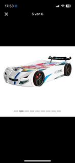 Auto bed met ledverlichting, Huis en Inrichting, Ophalen, Overige materialen, Eenpersoons, Wit