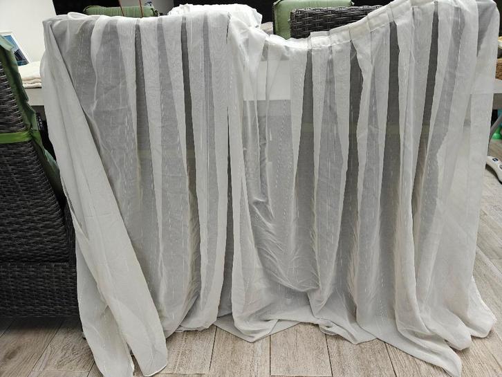 Gordijnen wit, Huis en Inrichting, Stoffering | Gordijnen en Lamellen, Zo goed als nieuw, 100 tot 150 cm, 100 tot 150 cm, Wit