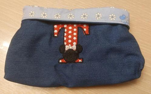 Spijkerzak met de letter T en Minnie., Handtassen en Accessoires, Toilettassen, Nieuw, Jongen of Meisje, Blauw, Ophalen of Verzenden