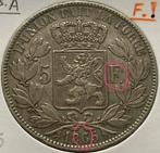 Zilver 5fr 1865 Leopold 1 , Belgie , DUBBELE 6 !!, Postzegels en Munten, Munten | België, Ophalen of Verzenden, Zilver