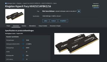 Kingston HyperX Fury 16GB - DDR4