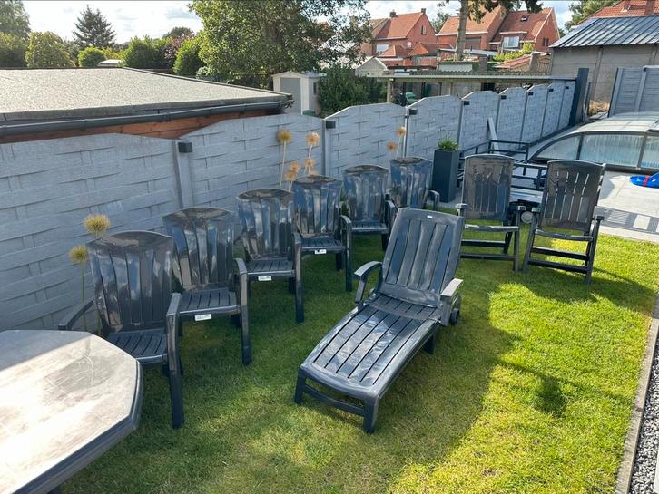 Zeer complete tuinset – plaats voor 14 personen!, Tuin en Terras, Tuinstoelen, Zo goed als nieuw, Ophalen