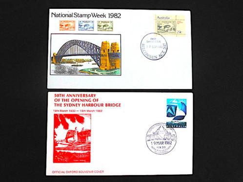 Australie : 2 FDCs Sydney Harbour Bridge (1982), Postzegels en Munten, Postzegels | Oceanië, Ophalen of Verzenden