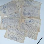 Vintage instructiekaarten met tekeningen voor modelbouw., Ophalen of Verzenden