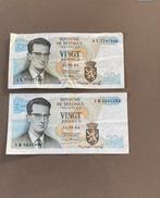 2 biljetten 20 Belgische frank, Enlèvement, Billets en vrac