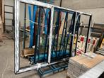 Châssis alu couleur 7016 de 3,4m sur 2,04, Ophalen, 150 tot 225 cm, Inclusief glas, Raamkozijn