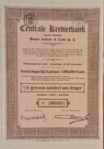 Centrale Kredietbank - antwerpen - 1/10  aandeel - 1929, Ophalen of Verzenden, 1920 tot 1950, Aandeel