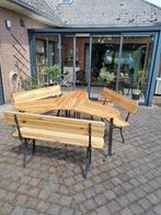 Tuintafel met banken, Tuin en Terras, Tuinsets en Loungesets, Ophalen, Meer dan 8 zitplaatsen, Zo goed als nieuw, Bank