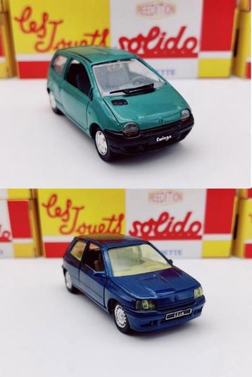 1/43 - 2 voitures Peugeot et Renault solides, Hobby & Loisirs créatifs, Enlèvement ou Envoi, Neuf, Voiture, Solido