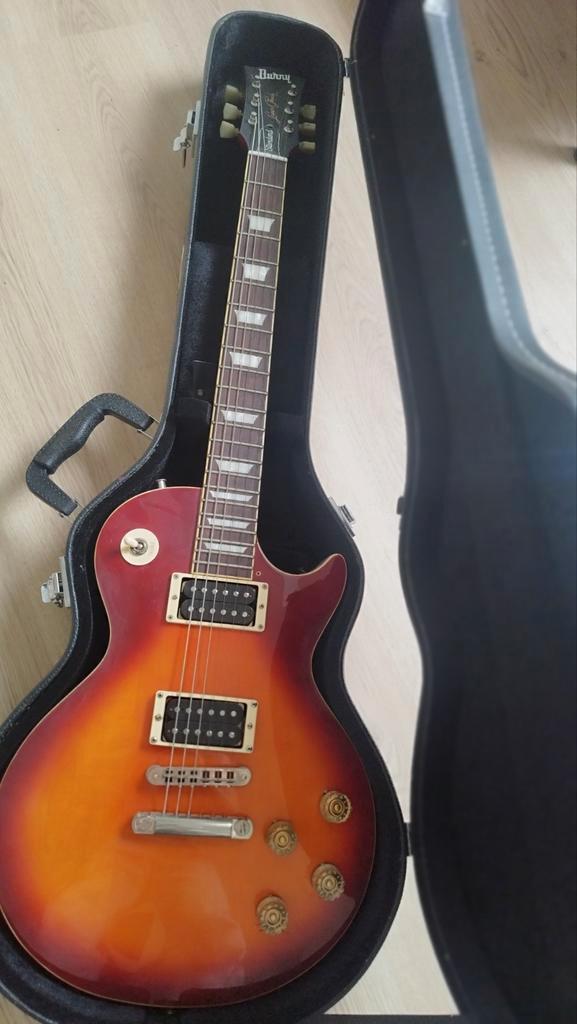 burny les Paul + koffer, Muziek en Instrumenten, Snaarinstrumenten | Gitaren | Elektrisch, Gebruikt, Ophalen
