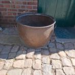 Grote koperen plantenbak, houtbak,62 cm, Ophalen