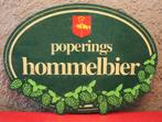 Reclamebord Poperings Hommelbier / Uit Metaal, Gebruikt, Reclamebord, Plaat of Schild
