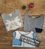 Set van 3 T-shirts  Croptop voor meisjes - Mt.XS/14 J., Diverses marques, Meisje, Ophalen of Verzenden, Zo goed als nieuw