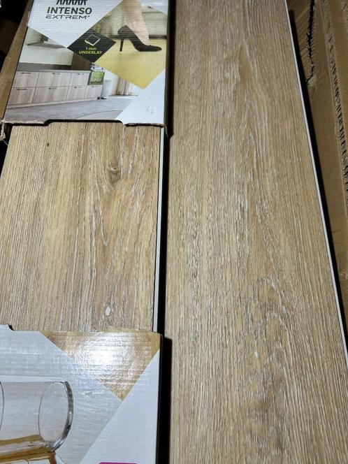 Clip-on PVC-lamellen vloer pvc - Natuurlijk beige houteffect, Bricolage & Construction, Dalles & Carrelages, Comme neuf, Carrelage de sol