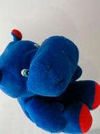 Vintage jolie hippopotame bleu foncé et rouge doudou France, Comme neuf, Autres types, Enlèvement
