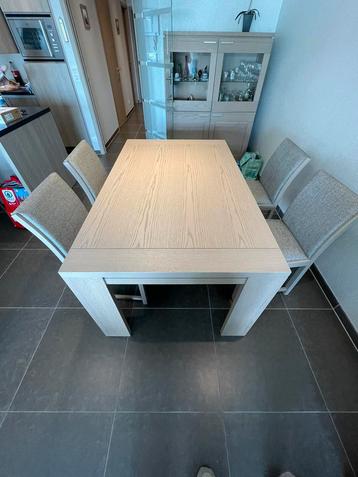 Eettafel en 4 stoelen te koop, Ophalen, 100 tot 150 cm, 150 tot 200 cm, Eikenhout