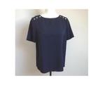 Blouse bleu marine à manches courtes - Taille estimée: 36, Kleding | Dames, Topjes, Ophalen of Verzenden, Zo goed als nieuw, Korte mouw