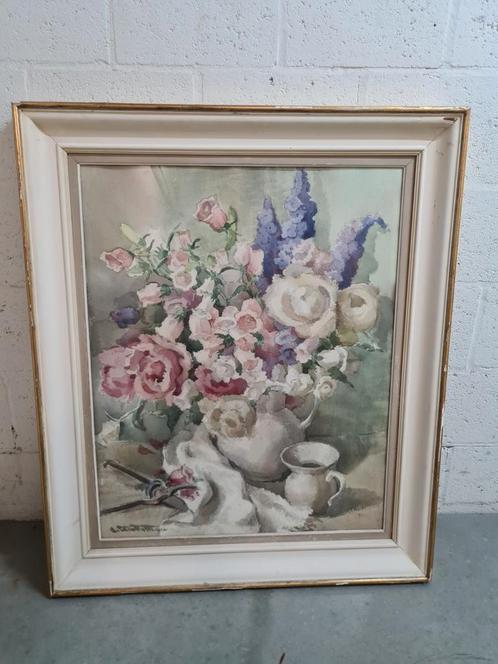 ingelijst schilderij, gemaakt met aquareltechniek., Huis en Inrichting, Woonaccessoires | Schilderijen, Tekeningen en Foto's, Zo goed als nieuw