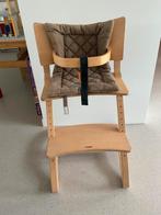 Leander meegroeistoel met veiligheidsbeugel en kussen, Ophalen, Zo goed als nieuw, Meegroeistoel