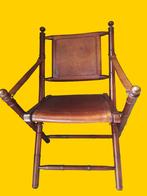 Vintage lederen officiersstoel - Faux bamboo style, Enlèvement
