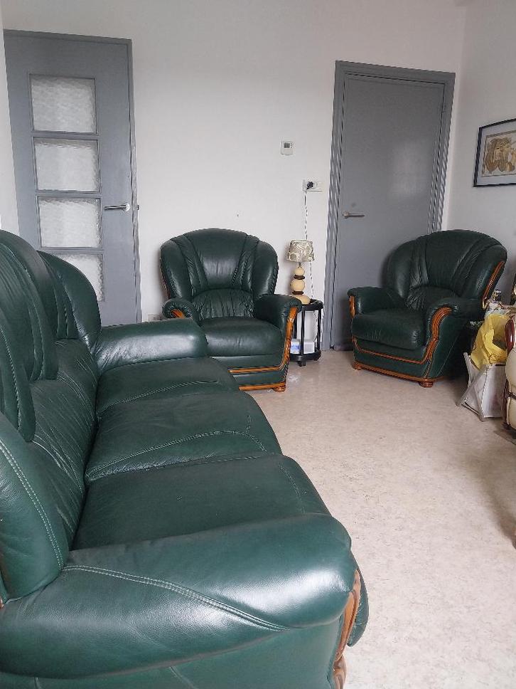 canapé cuir, Maison & Meubles, Canapés | Salons, Utilisé, Banc droit, Quatre personnes ou plus, 150 à 200 cm, 75 à 100 cm, Bois