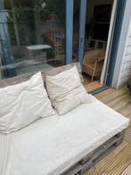 Banken voor buiten op pallet, Ophalen, Gebruikt, Hout