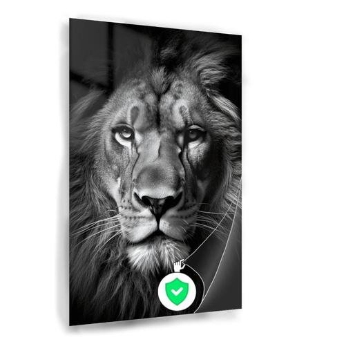 Lion noir et blanc Poster 80x120cm brillant, Maison & Meubles, Accessoires pour la Maison | Peintures, Dessins & Photos, Neuf