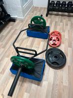 Hexbar incl bumperplates 4x10 kg en 4x5kg, Sport en Fitness, Ophalen, Gebruikt