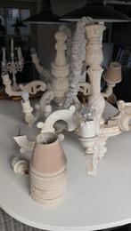 Twee oude houten lusters, Antiek en Kunst, Ophalen