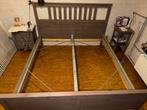 IKEA HEMNES bedframe 180x200 grijs + 2 nachtkastjes, Ophalen, Gebruikt, Tweepersoons, 180 cm