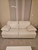 2 zit en 3 zit witte lederen zetels GRATIS!, Huis en Inrichting, Zetels | Zetels, Ophalen, Gebruikt, Rechte bank, Leer