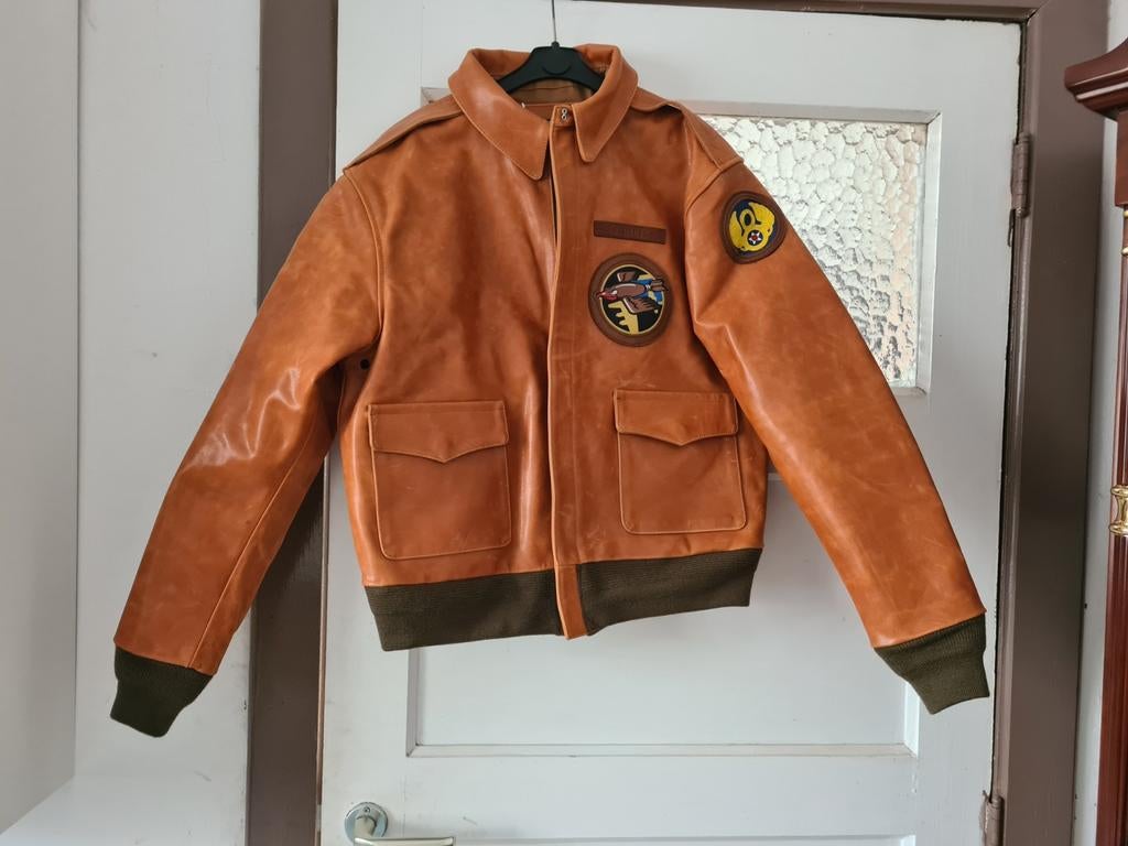 Veste en cuir A2 US ARMY AIRFORCE PILOT NEUF Taille S 350€, Enlèvement, Neuf, Taille 46 (S) ou plus petite, Avirex