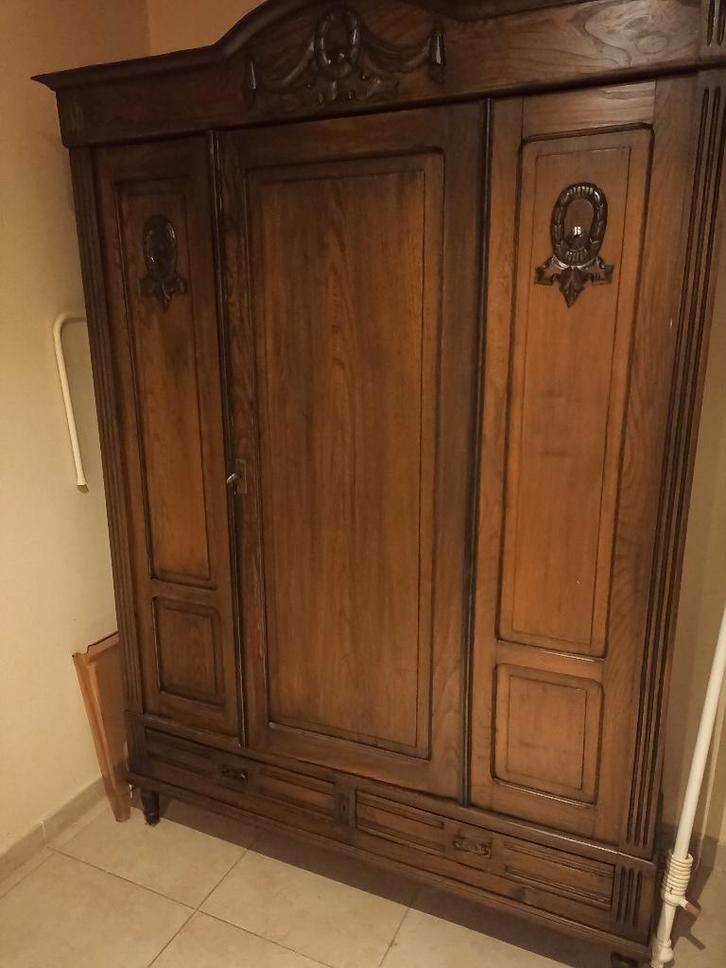 kleerkast - antiekenkast -  kast, Huis en Inrichting, Kasten | Kleerkasten, Gebruikt, Met lade(s), Met deur(en), Met plank(en)