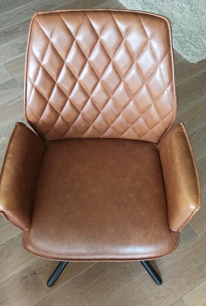 8 Londen eetkamerstoelen PU-leder, Huis en Inrichting, Ophalen, Bruin, Leer, Zo goed als nieuw