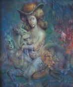 ROGER VAN BELLEGHEM / VROUW WEZENS / OLIEVERF 78x70cm KADER, Ophalen