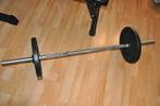 halterstang + 2 gewichten 10 kilo, Sport en Fitness, Ophalen, Zo goed als nieuw
