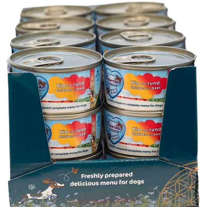 Renske Hond Vers Vlees Kip / Rund 24x95gr, Animaux & Accessoires, Nourriture pour Animaux, Chien, Envoi