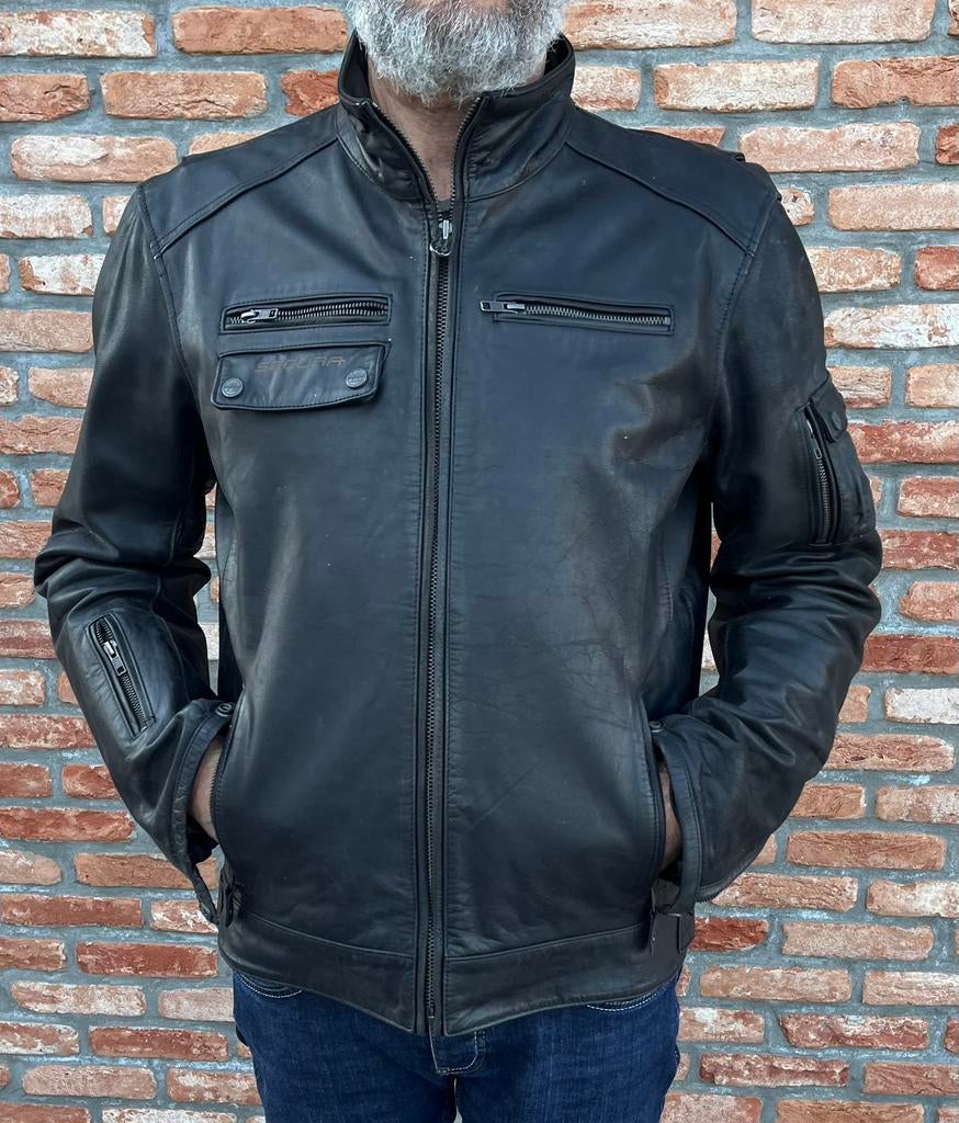 Veste de moto en cuir taille XL, Enlèvement