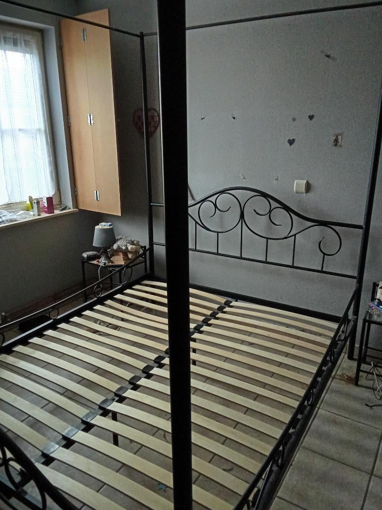 Lit baldaquin, Maison & Meubles, Chambre à coucher | Lits, Comme neuf, Enlèvement, Deux personnes, 160 cm